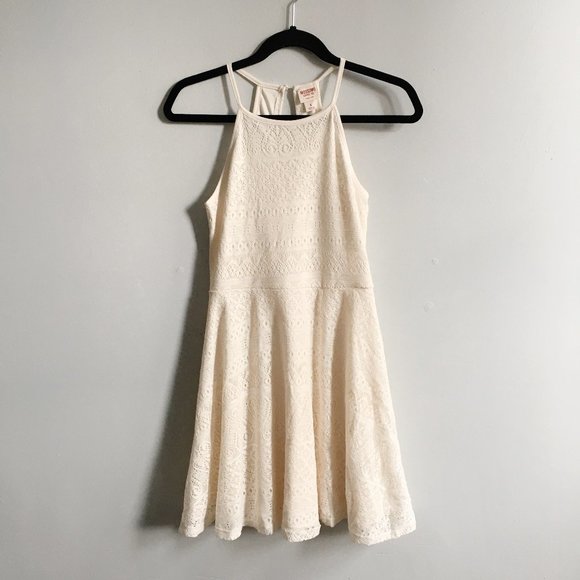 Mossimo Supply Co. Dresses & Skirts - Mossimo Lace Halter Mini A-Line Dress S Cream